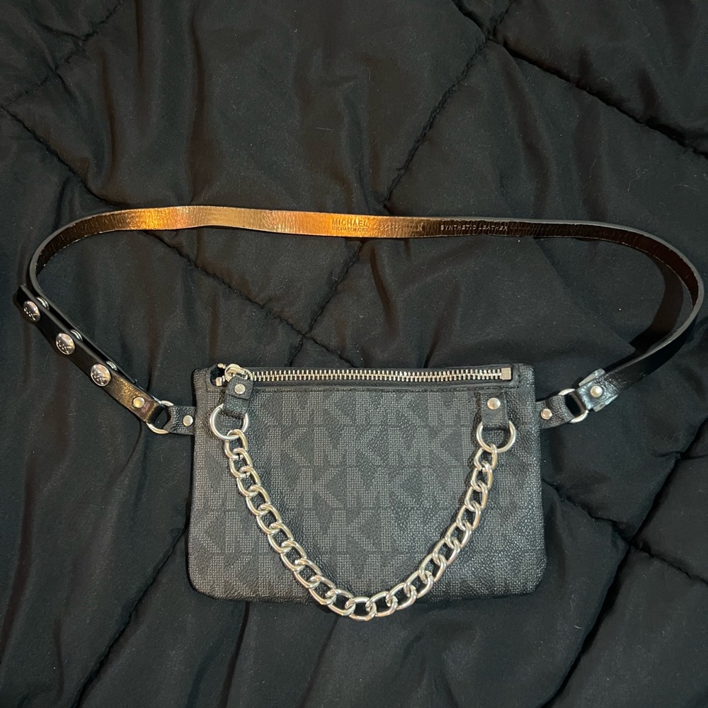 Michael Kors Gray Crossbody Bag with Chain Detail
